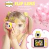 AUOSHI Kids Camera with 32GB Card, Kids Selfie Camera 1080P HD Video Camera with Flip Lens, Children Birthday Gift for Kids, Pink - Image 4