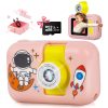AUOSHI Kids Camera with 32GB Card, Kids Selfie Camera 1080P HD Video Camera with Flip Lens, Children Birthday Gift for Kids, Pink
