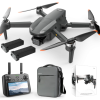 AUOSHI 4K GPS Drone with 3-axis gimbal, 6K camera drone with obstacle avoidance, 4K/30fps video, 3 batteries, 90 minutes flight time, 9000 feet FPV transmission professional drone, auto return