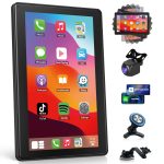 HOMPOW 7'' Wireless Apple CarPlay & Android Auto Car Display – Portable Touchscreen with GPS Navigation, Bluetooth, Voice Control, OTA Updates, Support Landscape/Portrait Mode