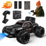 AUOSHI 1:16 Brushless Remote Control Car – 40+MPH Fast Off-Road RC Toy Truck, 4WD All-Terrain, 70 Min Runtime w/ 2 Batteries, LED Lights, Waterproof, Full Metal Drive Shaft – Gift for Kids & Adults