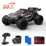 AUOSHI High-Speed 1:18 Scale RC Car – 4WD Off-Road Monster Truck with 70km/h Max Speed, 2.4GHz Remote Control, Dual 7.4V 2000mAh Batteries, Waterproof Design, LED Lights, and Aluminum Alloy Parts