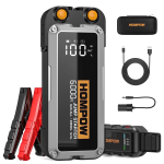 HOMPOW 7000A Car Jump Starter, 32000mAh Portable Battery Booster Box for All Gas & Up to 12L Diesel Engines, 12V Jump Box with LCD Display, LED Flashlight, USB & Type-C Fast Charging